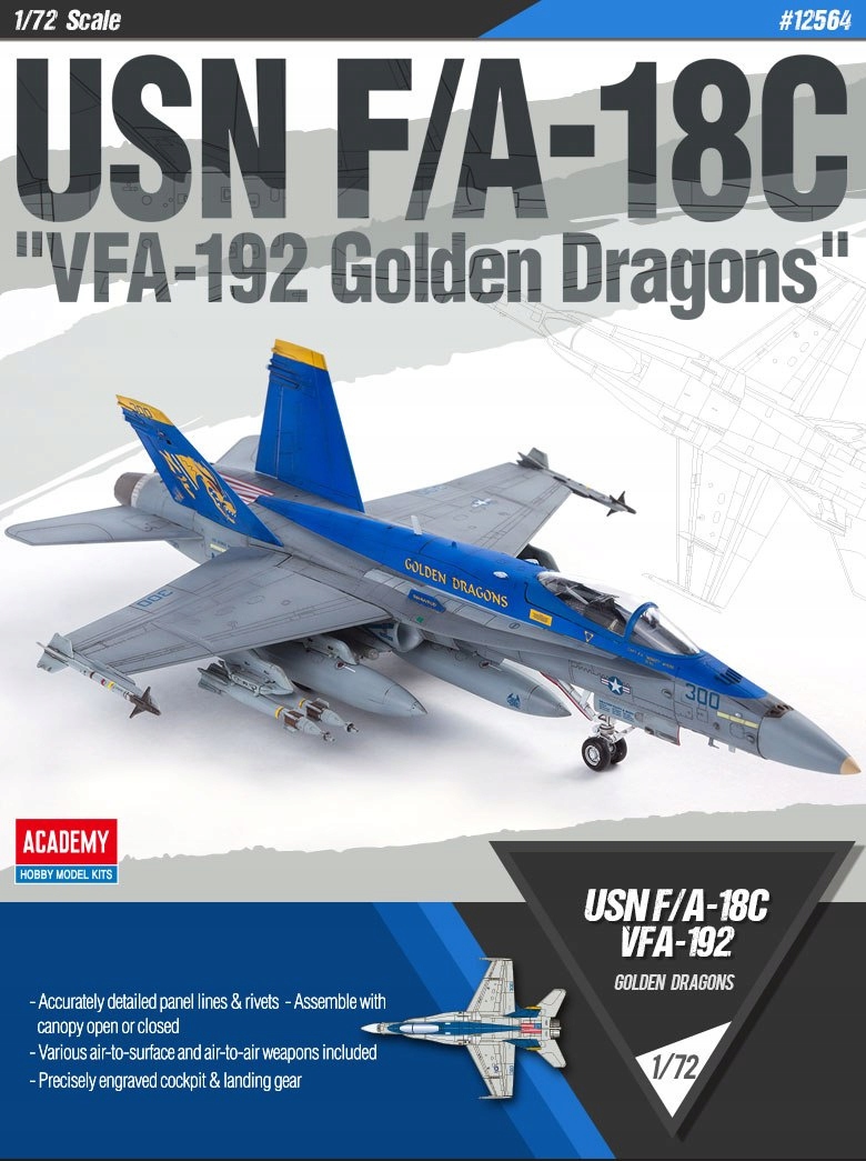 Academy F/A-18C Usn VFA-192 Golden Dragons 1:72