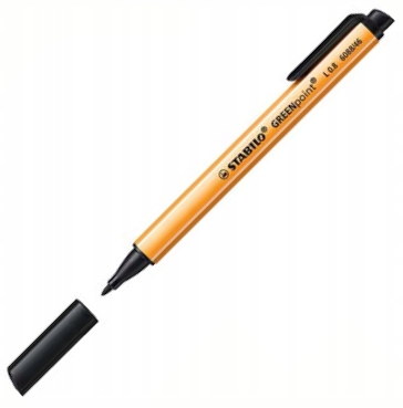 Cienkopis Green Point czarny końcówka 0.8mm, Stabi