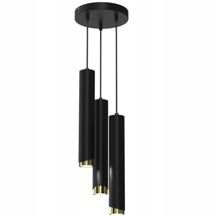 Závesná Lampa Aurora Luxe Gold Čierna 100 cm Moderná Led Stropná Tuba