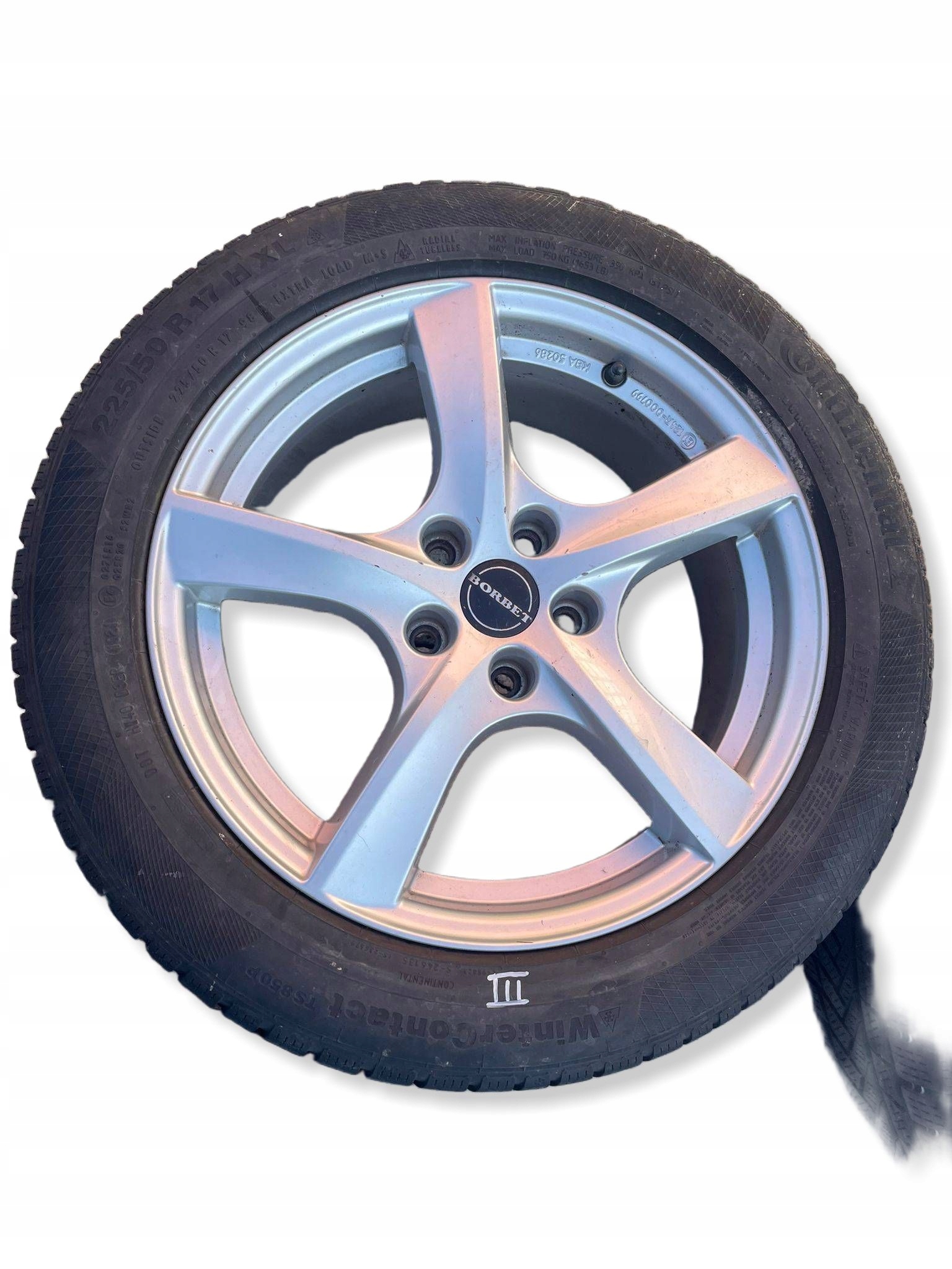 wheels disc discs aluminium tyre CONTINENTAL 225/50R17 ZIMA
