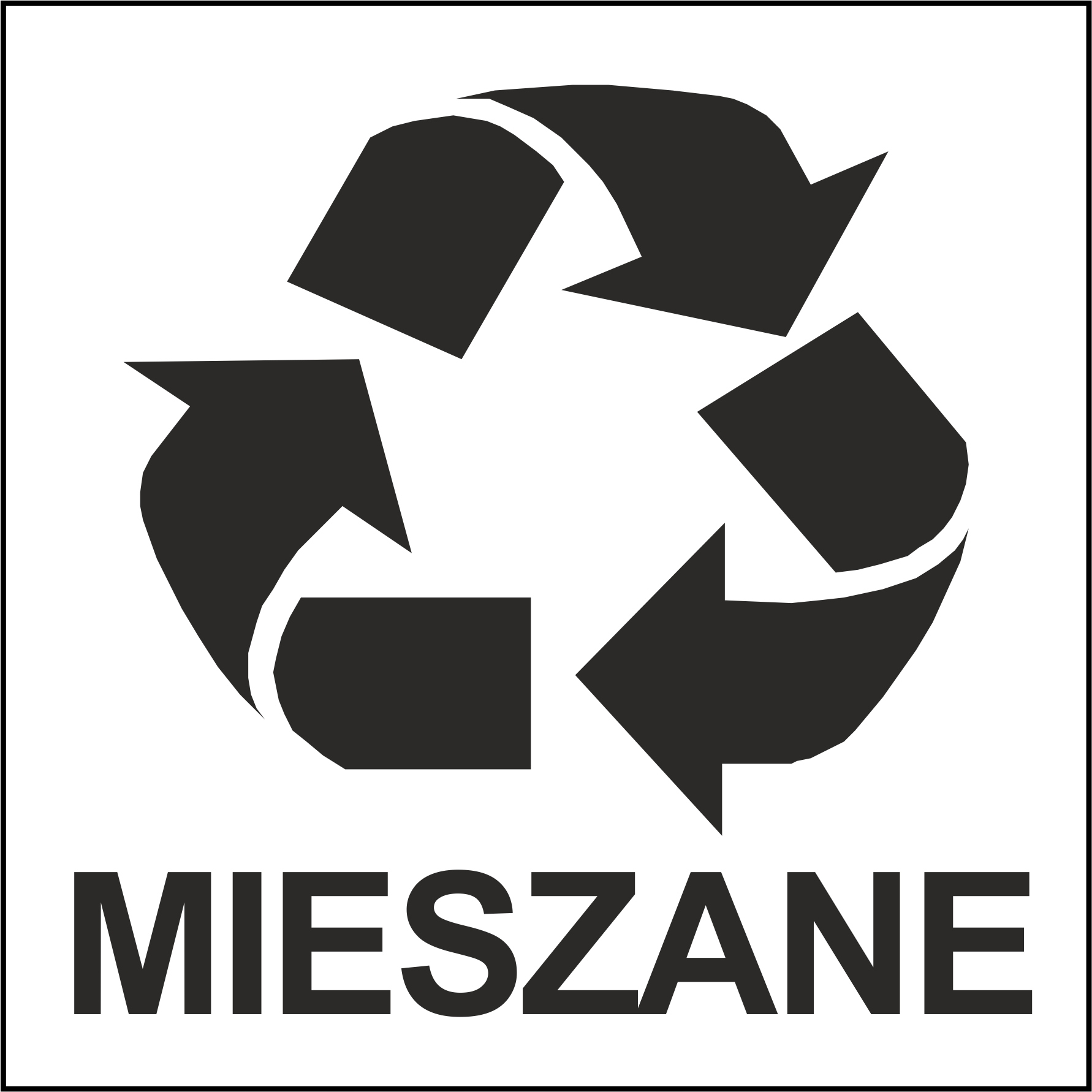 

Naklejki segregacja kosze śmieci Mieszane 15x15 cm