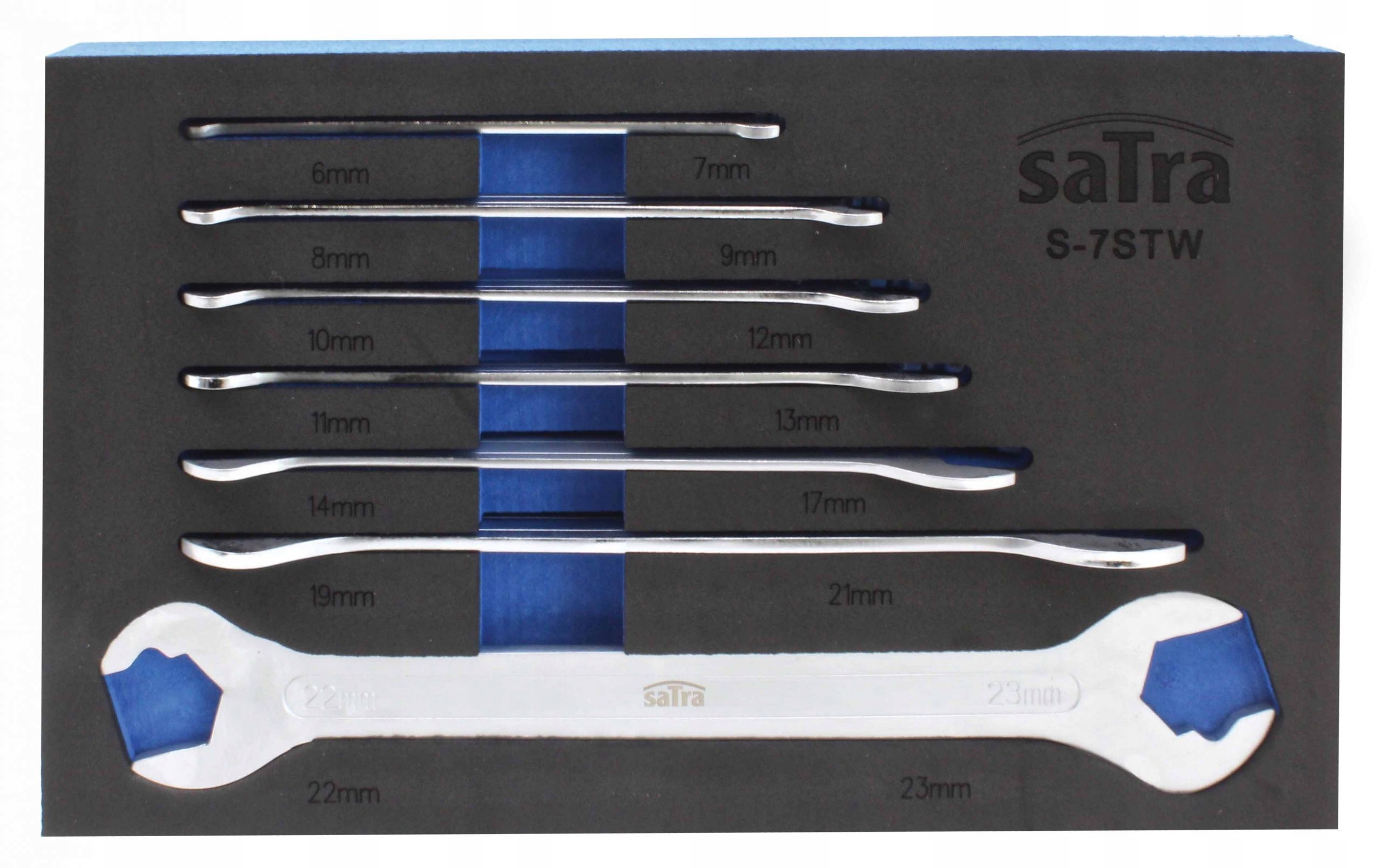 KLUCZE PŁASKIE CIENKIE W PIANCE 7 SZT SATRA S-7STW Kod producenta S-7STW