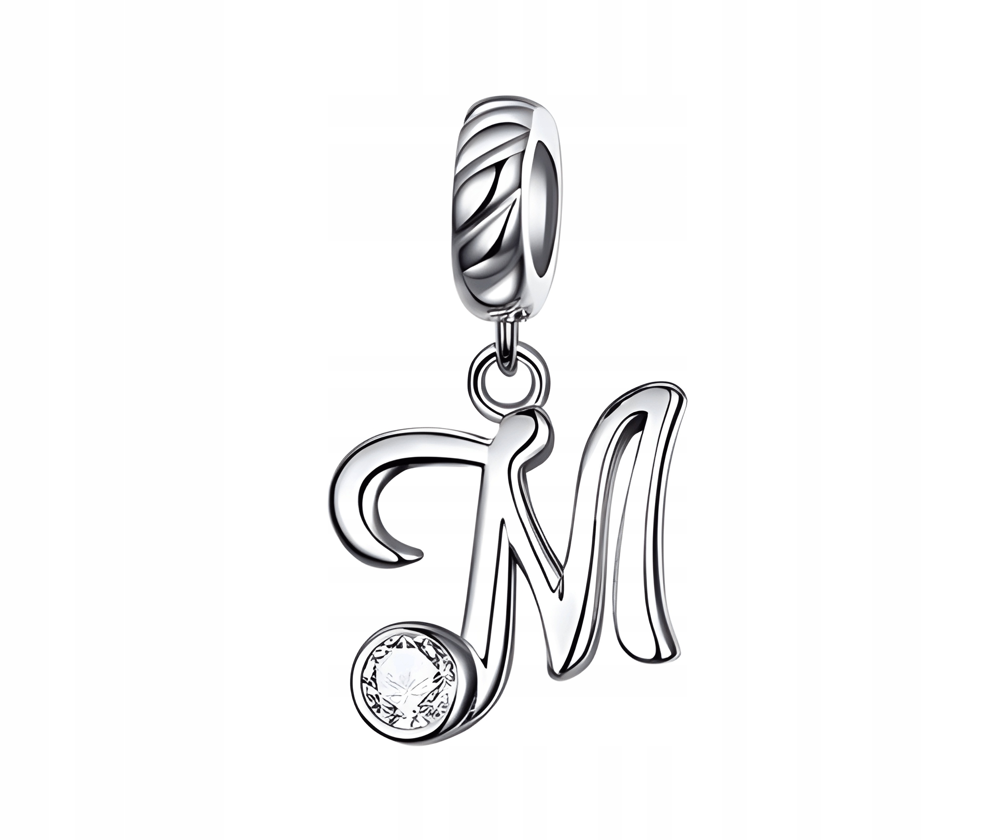 CHARMS ZAWIESZKA LITERA M Cyrkonia S925