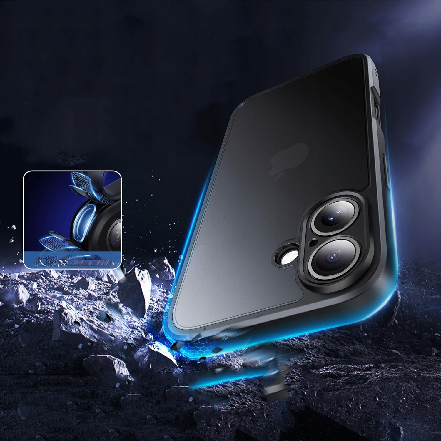 Etui do iPHONE 16 + 2x SZKŁO WZMACNIANE do MagSafe PREMIUM CASE MATOWE 360° Stan opakowania oryginalne