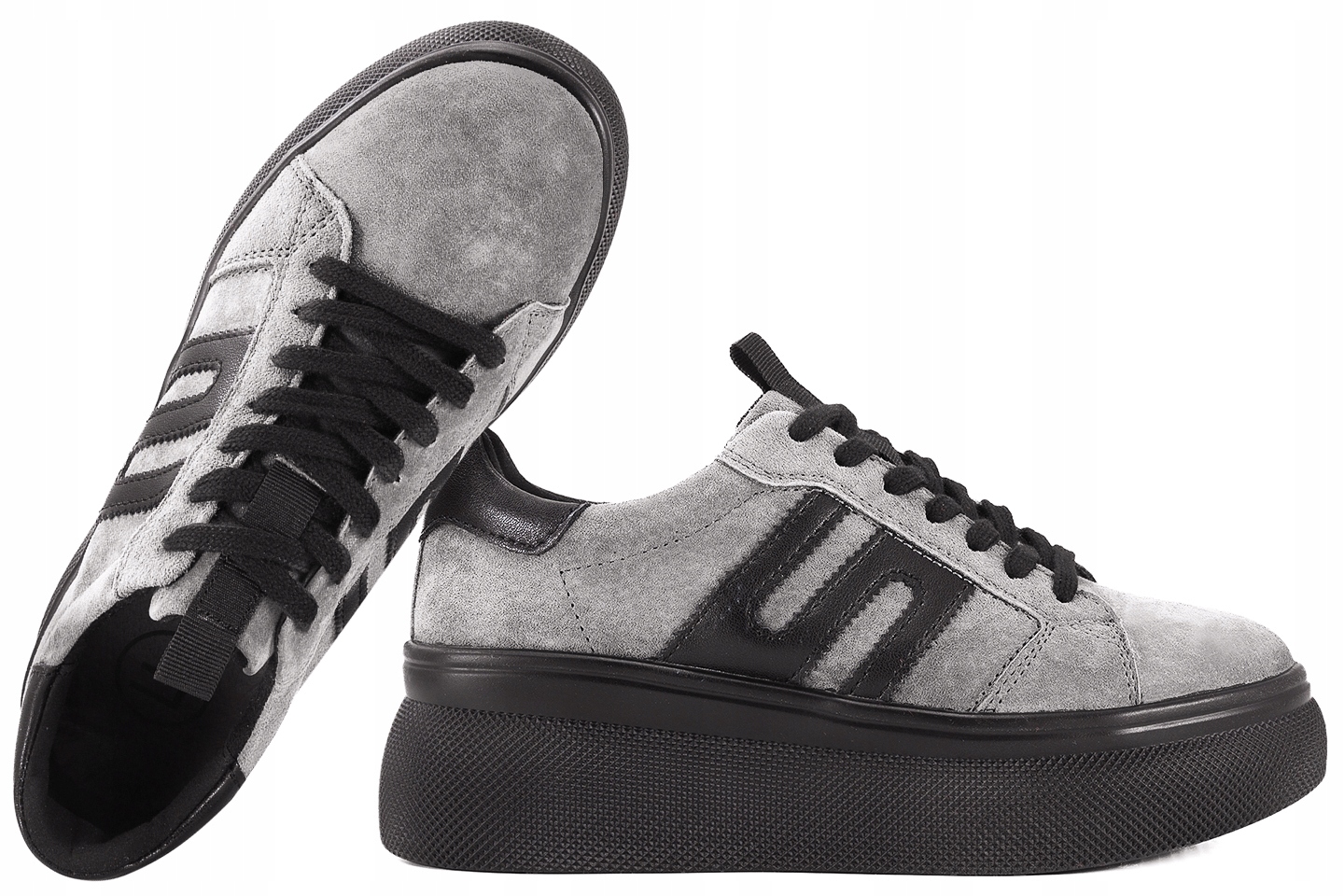 Filippo DP7175 Dámské Polobotky Tenisky Na Platformě, Kožené, šedé, 40 Š