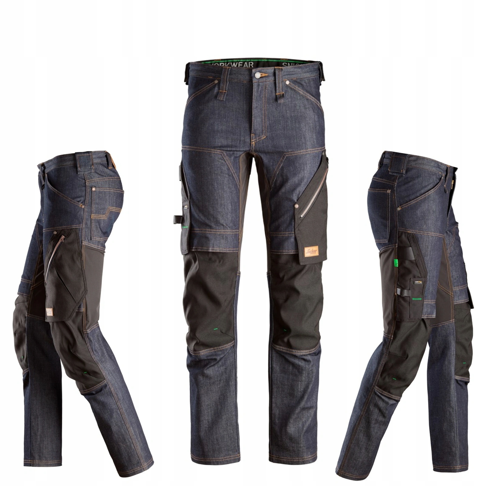 Spodnie robocze Jeans Denim elastyczne mocne Cordura Snickers 6956 48