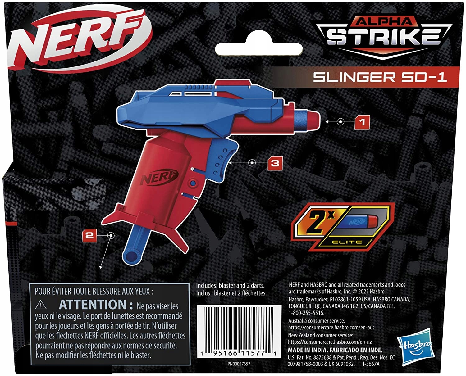 NERF ALPHA STRIKE SLINGER SD-1 F2491 + 10 STRZAŁEK Seria Alpha Strike pistolet wyrzutnia