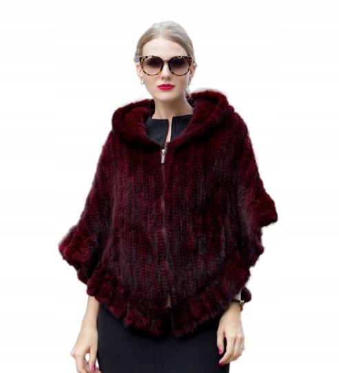 PONCZO FUTRO NATURALNE NORKI PIĘKNE ZJAWISKOWE KLASA I STYL HIT KOLORY