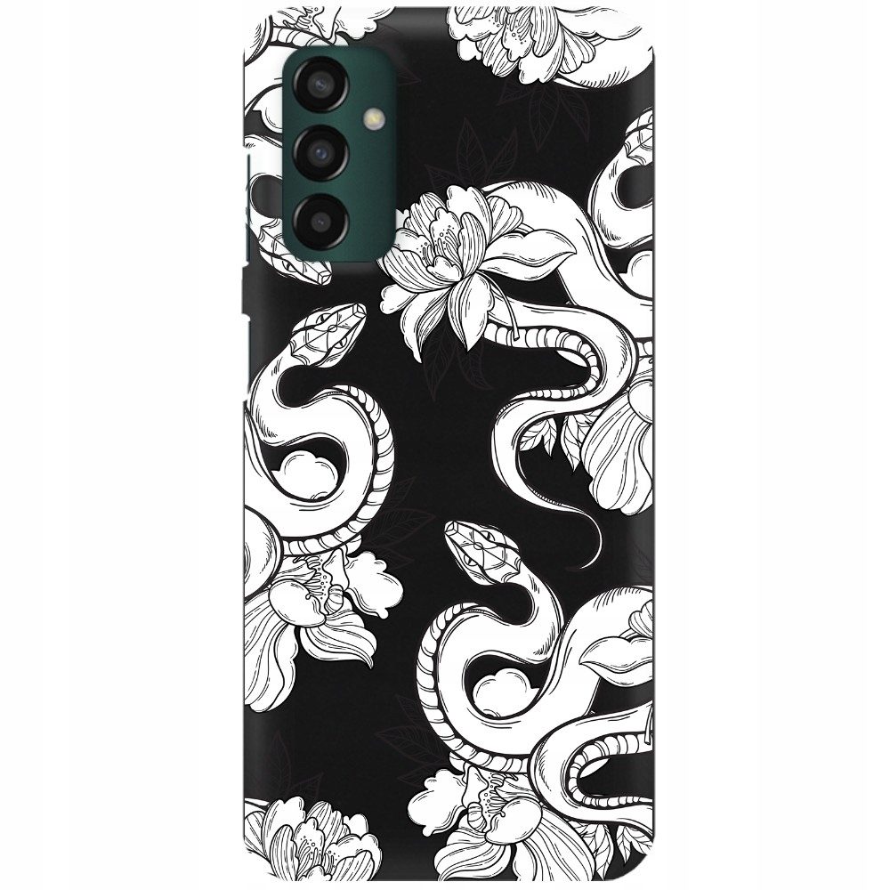 Puzdro Pre Samsung M13 4G Matné Čierne Ornament Animal Rastlinné Tribal Vzory