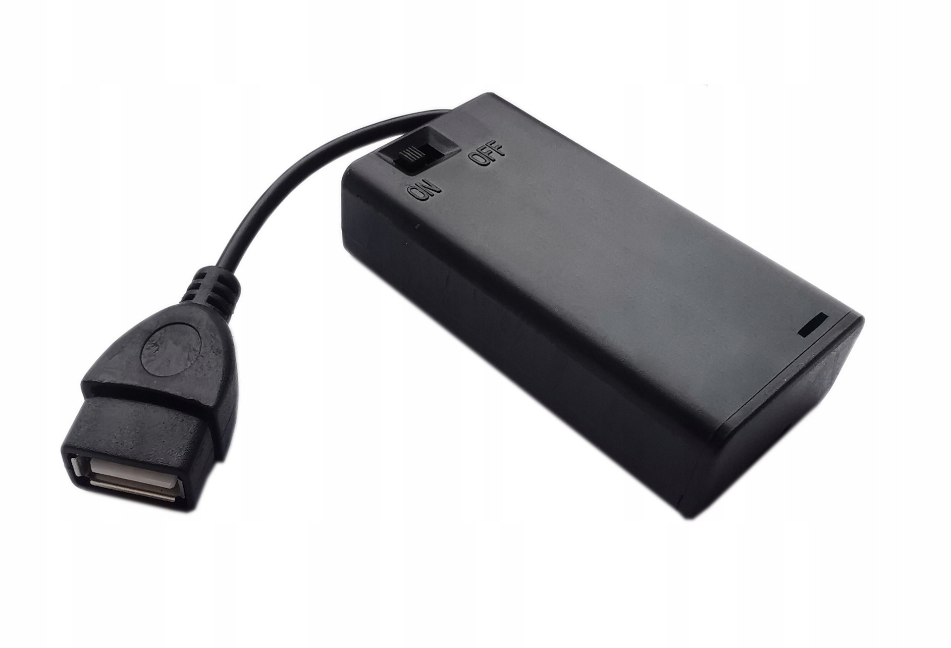 KOSZYK NA 2 BATERIE TYPU AA Z WYŁĄCZNIKIEM, USB