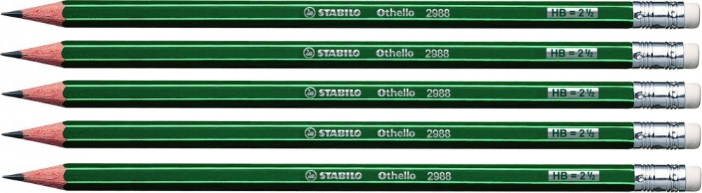 STABILO ołówek grafitowy z gumką HB x 5 sztuk