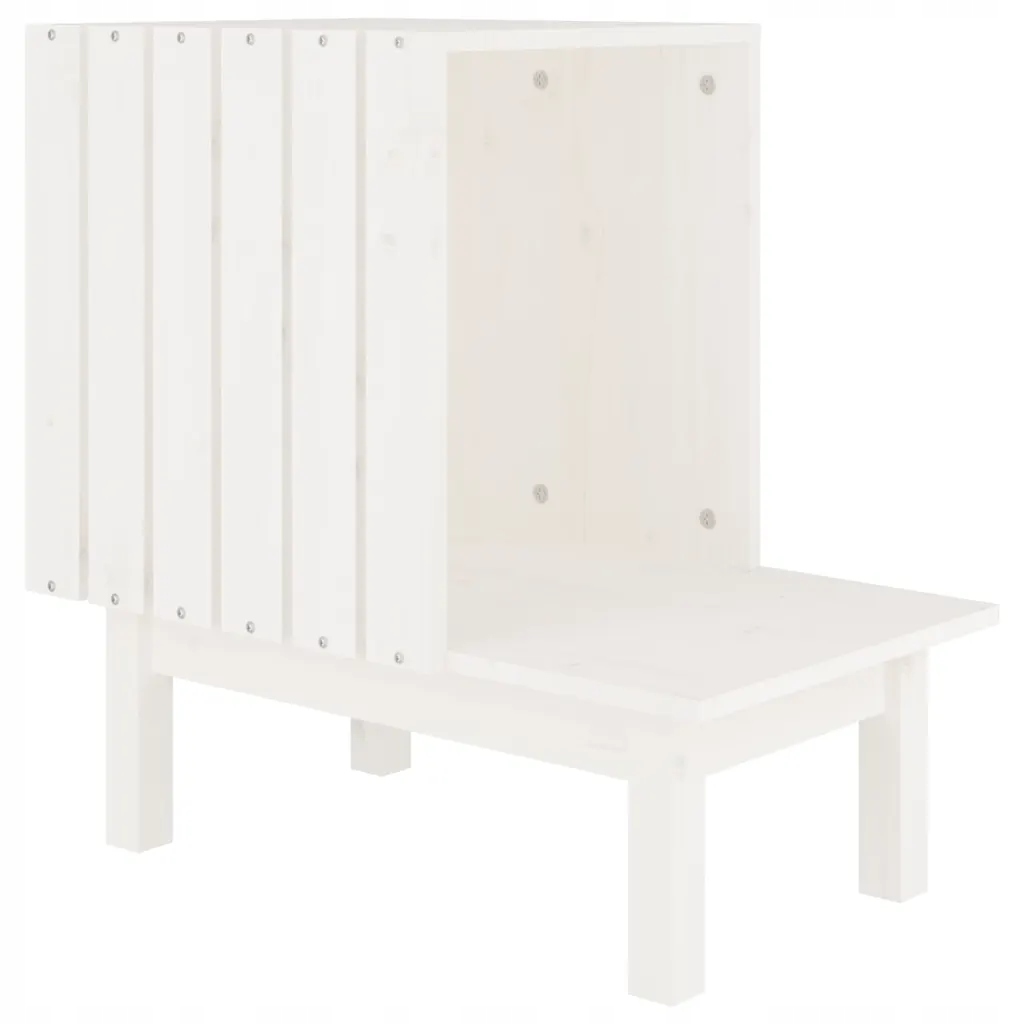 Levně Domeček pro kočky bílá 60 x 36 x 60 cm masivní borové dřevo