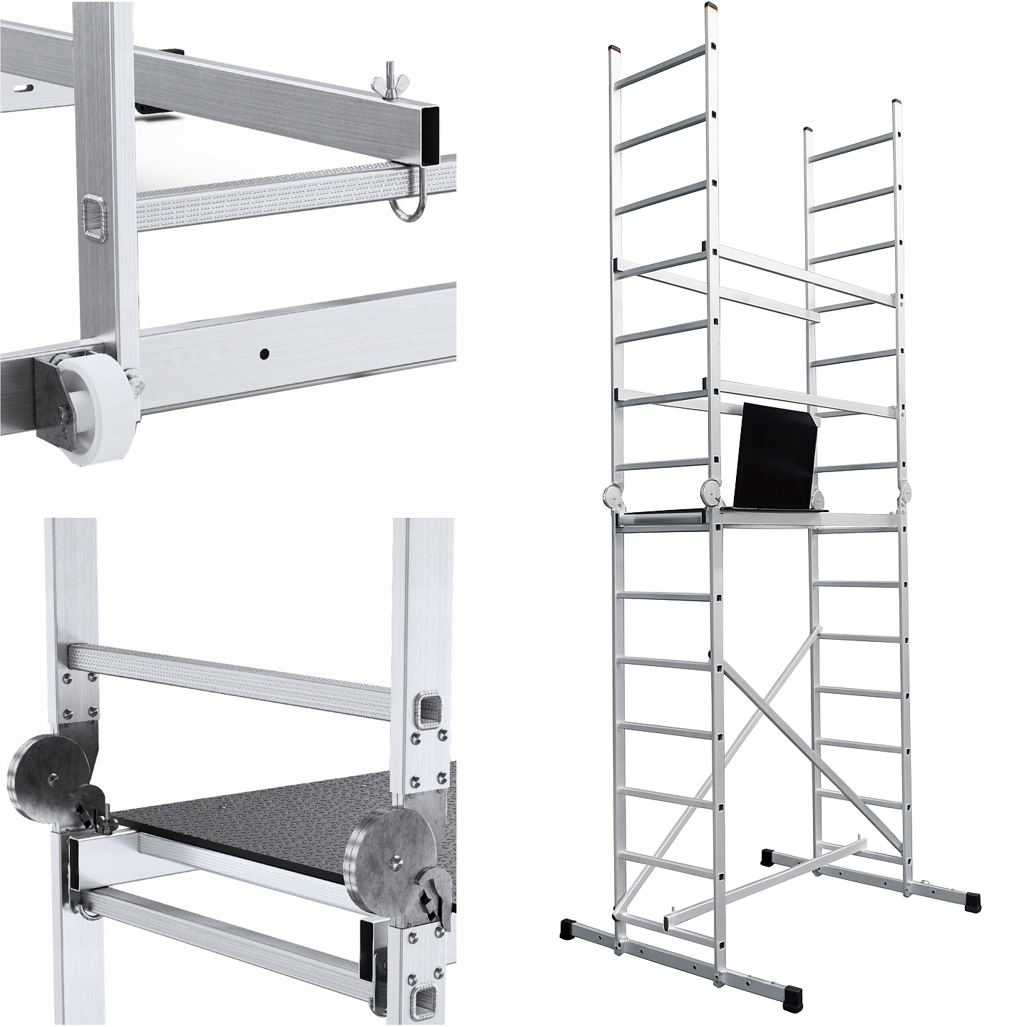 Hliníkové kloubové žebříkové lešení Hector Basic Drabest