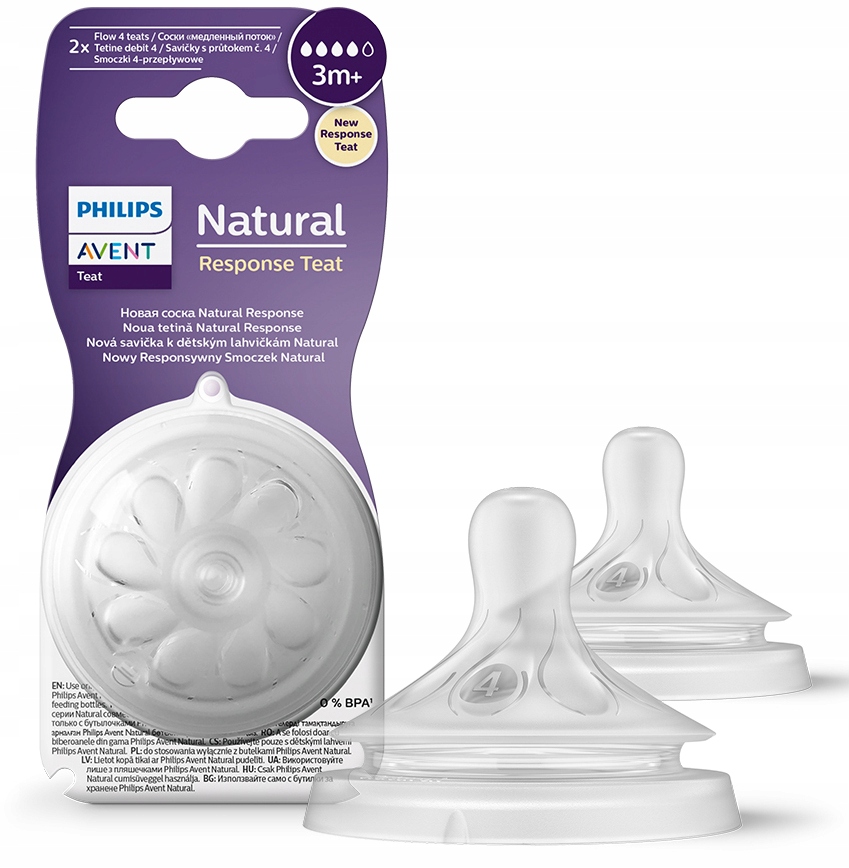

Avent Natural Response Smoczek Do Butelki 2szt 3m+