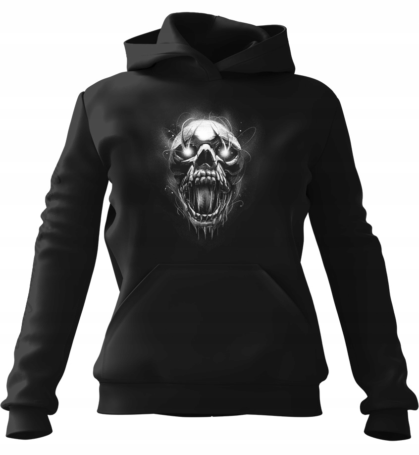 pánská mikina s kapucí Křičící svítící Lebka Černá 2XL Pro něj Face