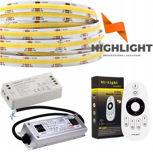 10m Sada led pások Cob Cct 16W 24V 640led CRI90