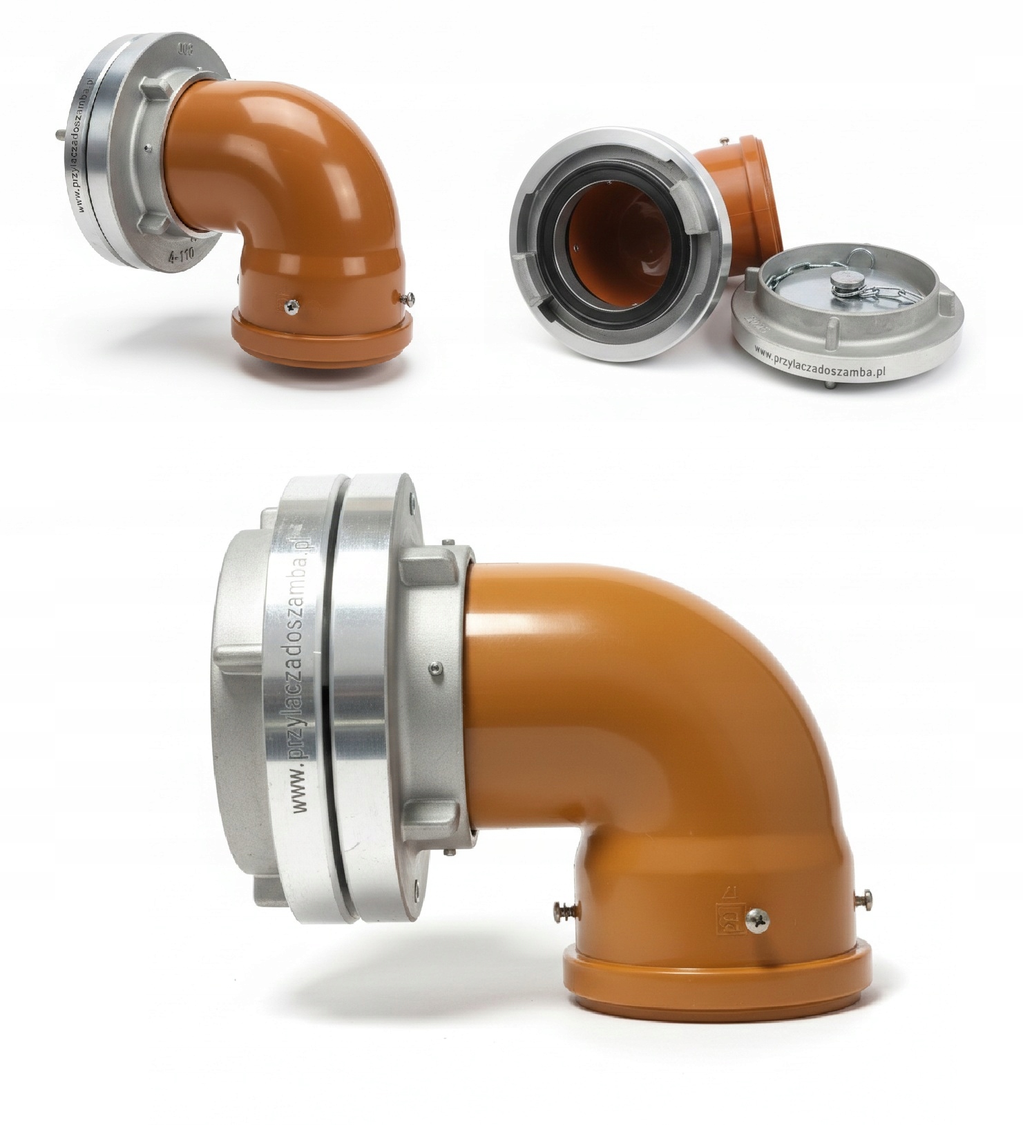 Rychlospojka pro septik 110 s kolenem 90 st Bonus Bezpečnostní Šrouby