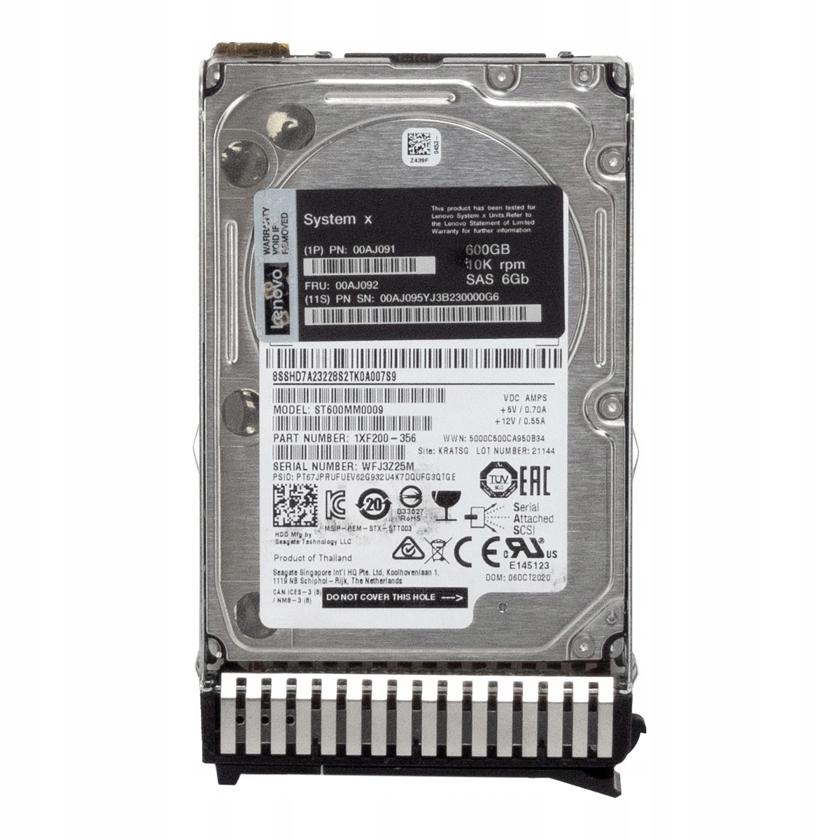 Lenovo 00AJ092 00AJ091 600GB 10K 64MB SAS-2 2.5'' ST600MM0009