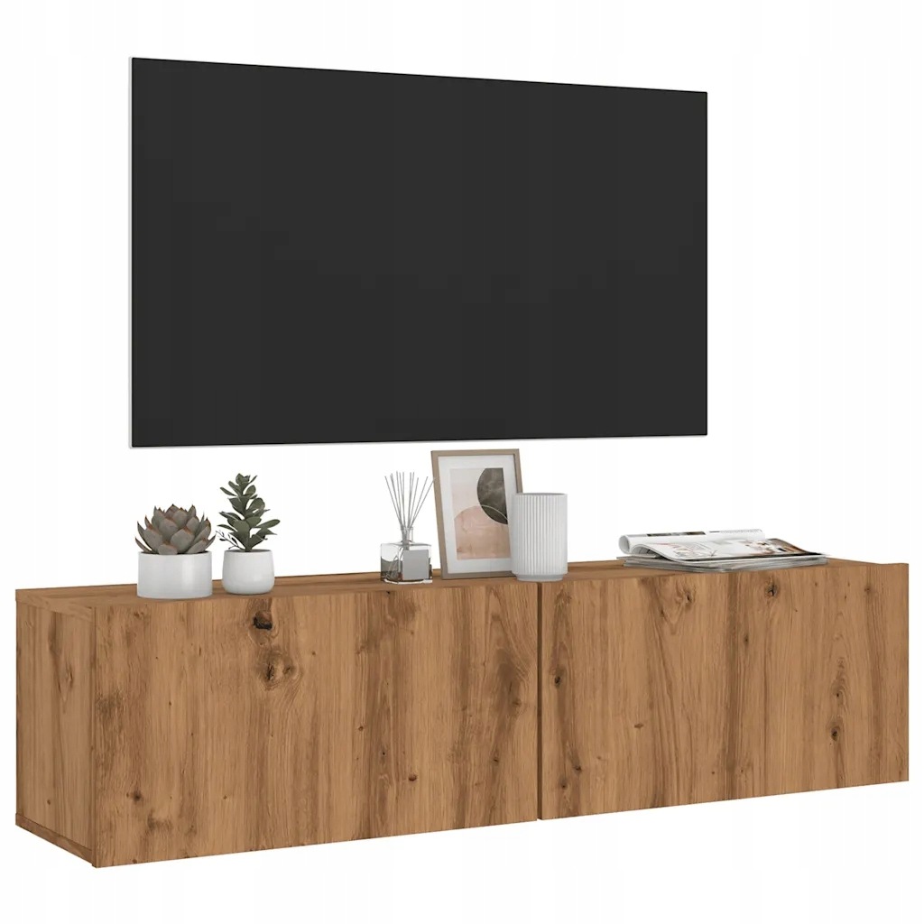 vidaXL Ścienna szafka Tv, dąb artisan, 120x30x30 cm