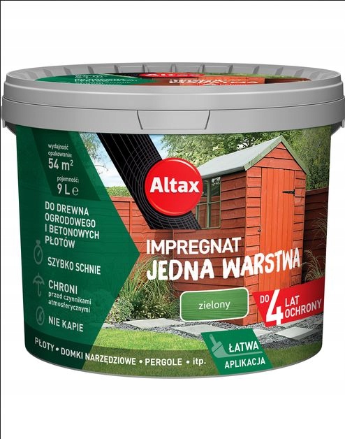 Altax Impregnat do drewna Ogrodowy 9L Zielony