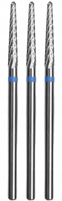3x Staleks Fréza ze slinutého karbidu Kužel modrý Expert Průměr 2,3 mm