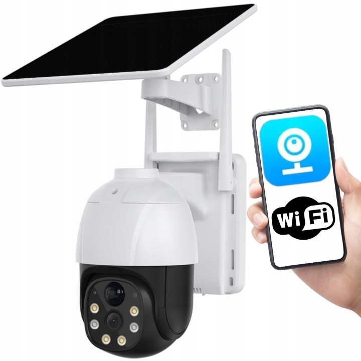 Zewnętrzna kamera IP WiFi obrotowa 8MPx bezprzewodowa Ultra HD zoom czarna
