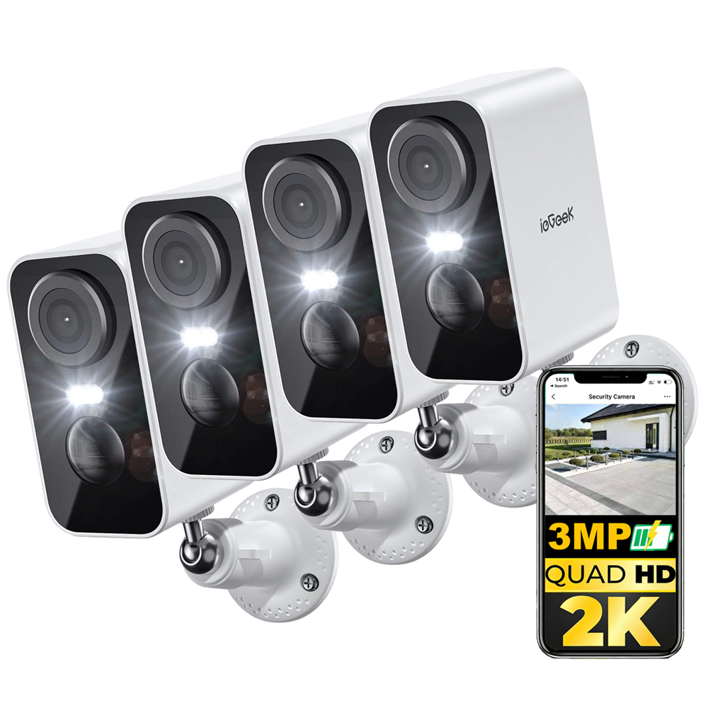 4 Kusy Wifi Kamera 3MPX Monitorovací Kamera Venku/uvnitř