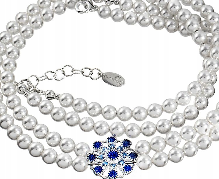 Křišťálový Perlový Náhrdelník Flow Stříbro Barvy Arande