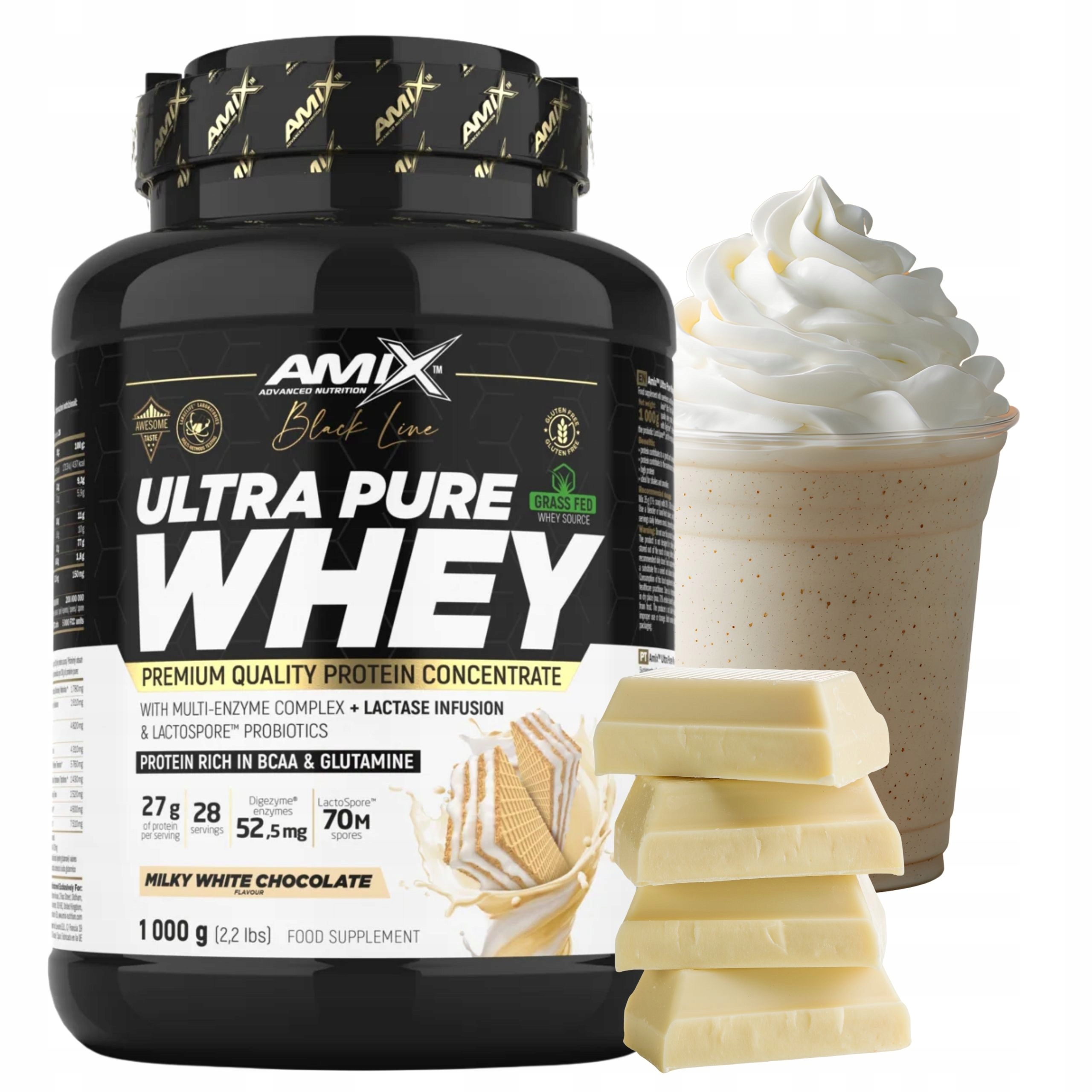 Protein Wpc Pure Whey Protein Syrovátkový Koncentrát Syrovátky Bílá Čokoláda 1 kg