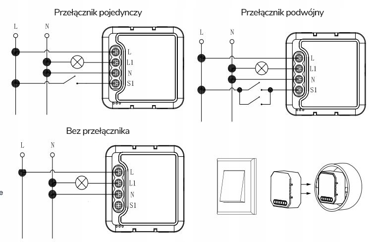 Moduł OXT mini ściemniacz 1 obwód ZigBee TUYA Waga produktu z opakowaniem jednostkowym 0.04 kg