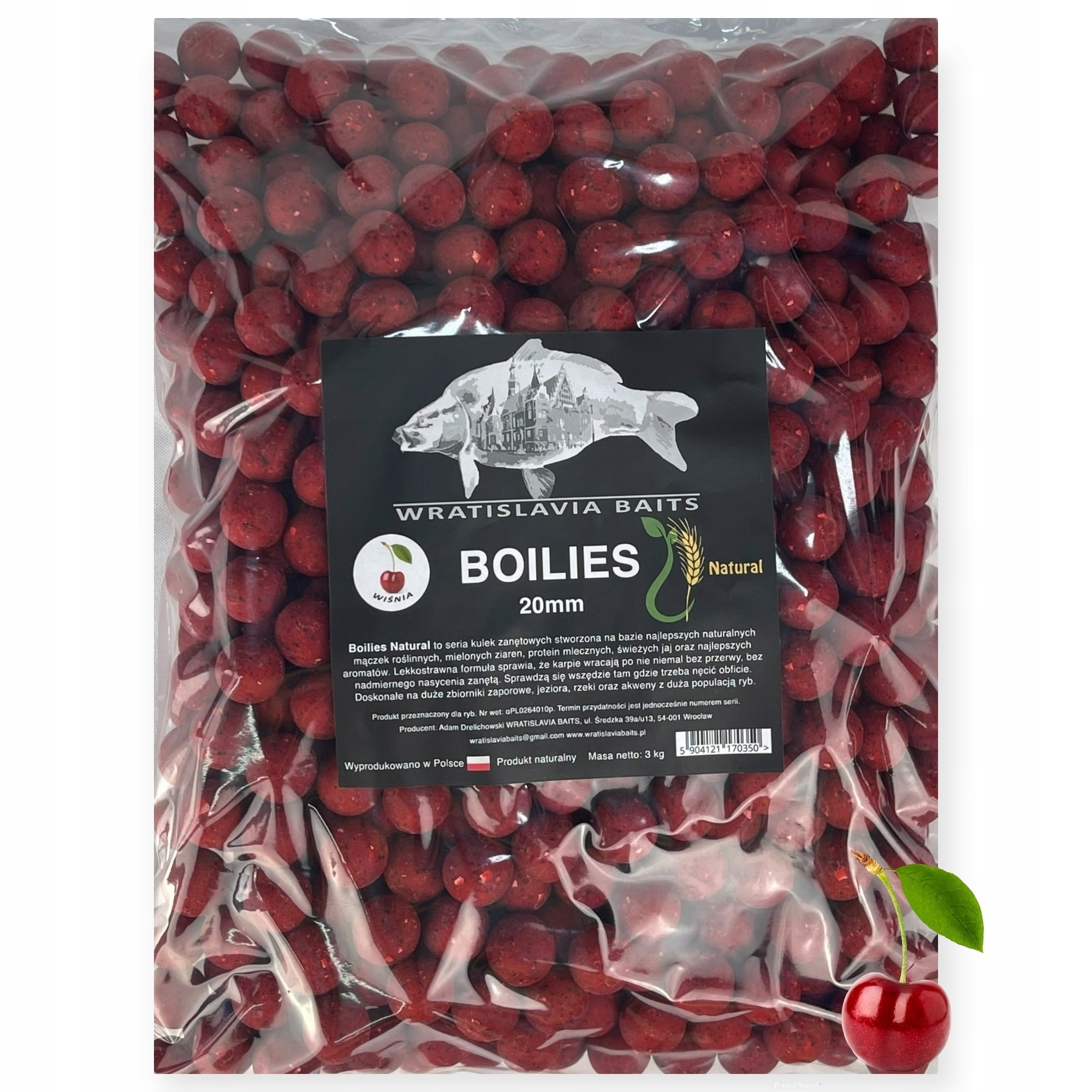 Przynęta naturalna kulki proteinowe Wratislavia Baits 3000 g