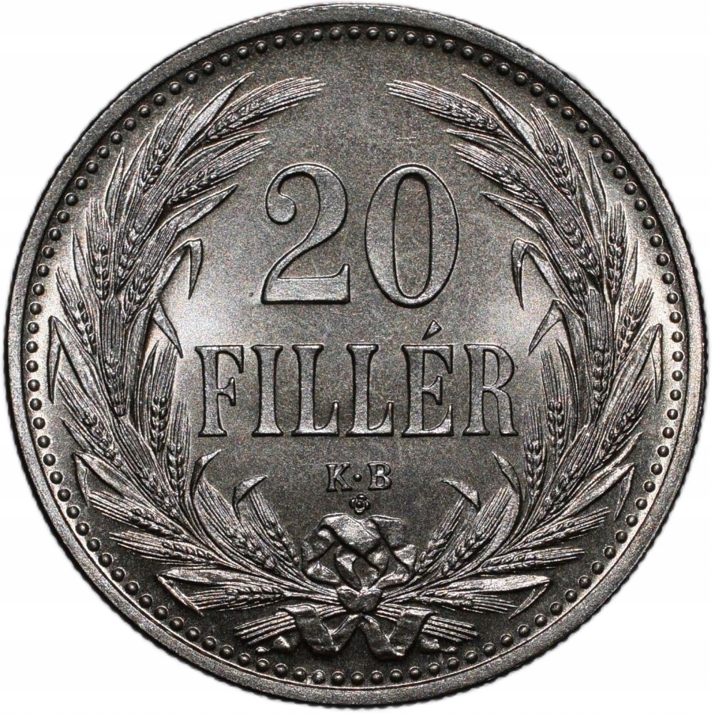Węgry 20 fillerów 1914 Stan I Menniczy Proof
