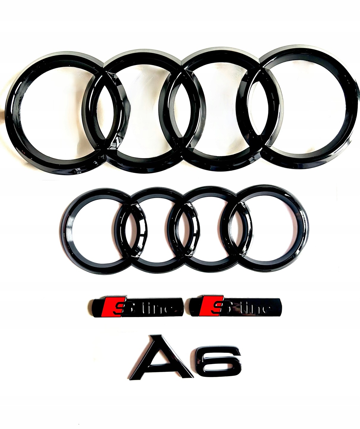 Čierne emblémy Audi A6 krúžky 2x sline A6 C7