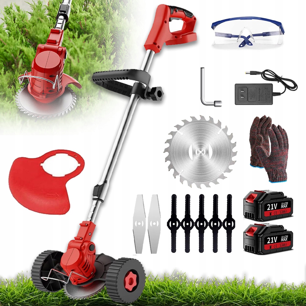 Bezprzewodowa Podkaszarka Do Trawy 3 W 1, Elektryczna Kosiarka Na Kołach