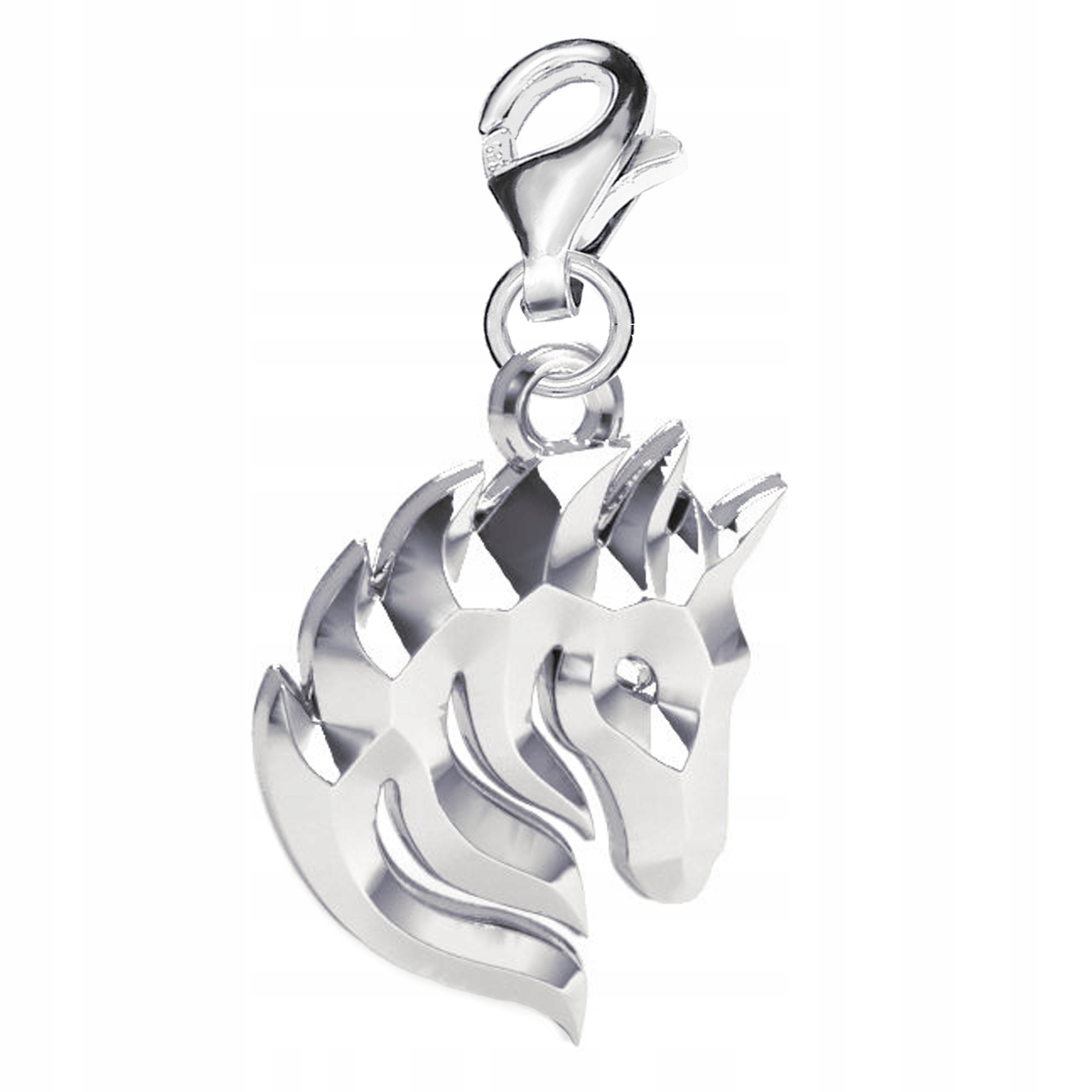 Stříbrný přívěsek na karabinku Kůň Hlava koně Stříbro ryzost 925