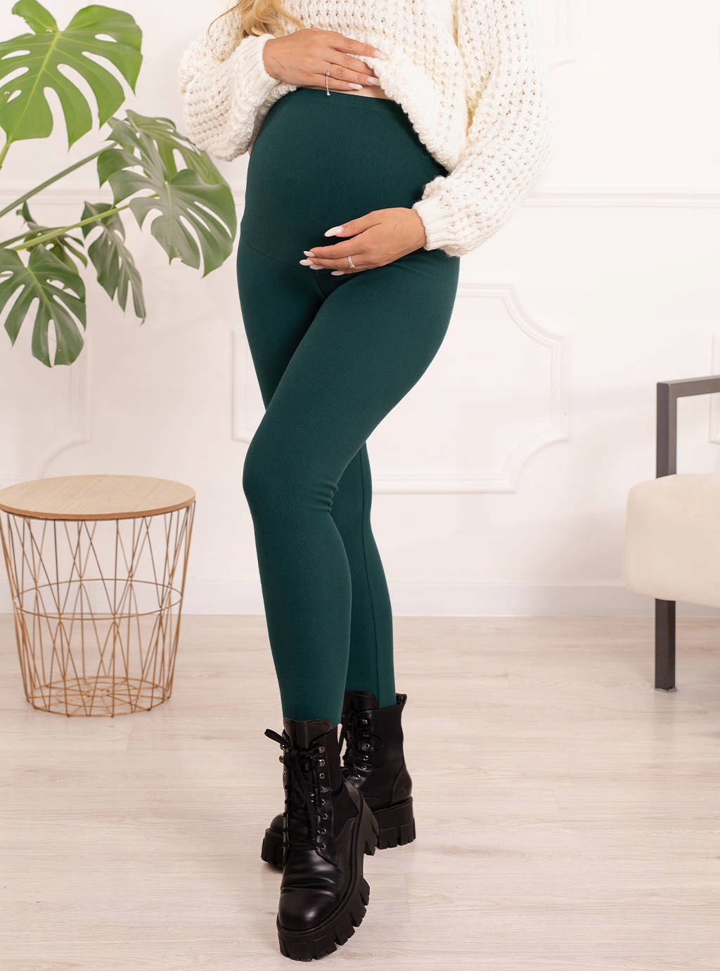 LEGGINSY CIĄŻOWE OCIEPLANE ZIMA GRUBE GETRY 6XL Długość nogawki długa