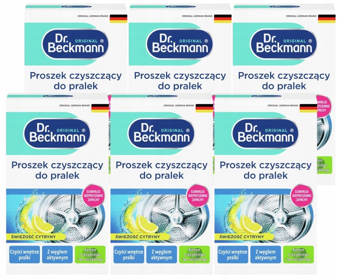 Levně 6 x Dr. Beckmann Čistič čisticí prášek do pračky Hygiena Čerstvost 250 g