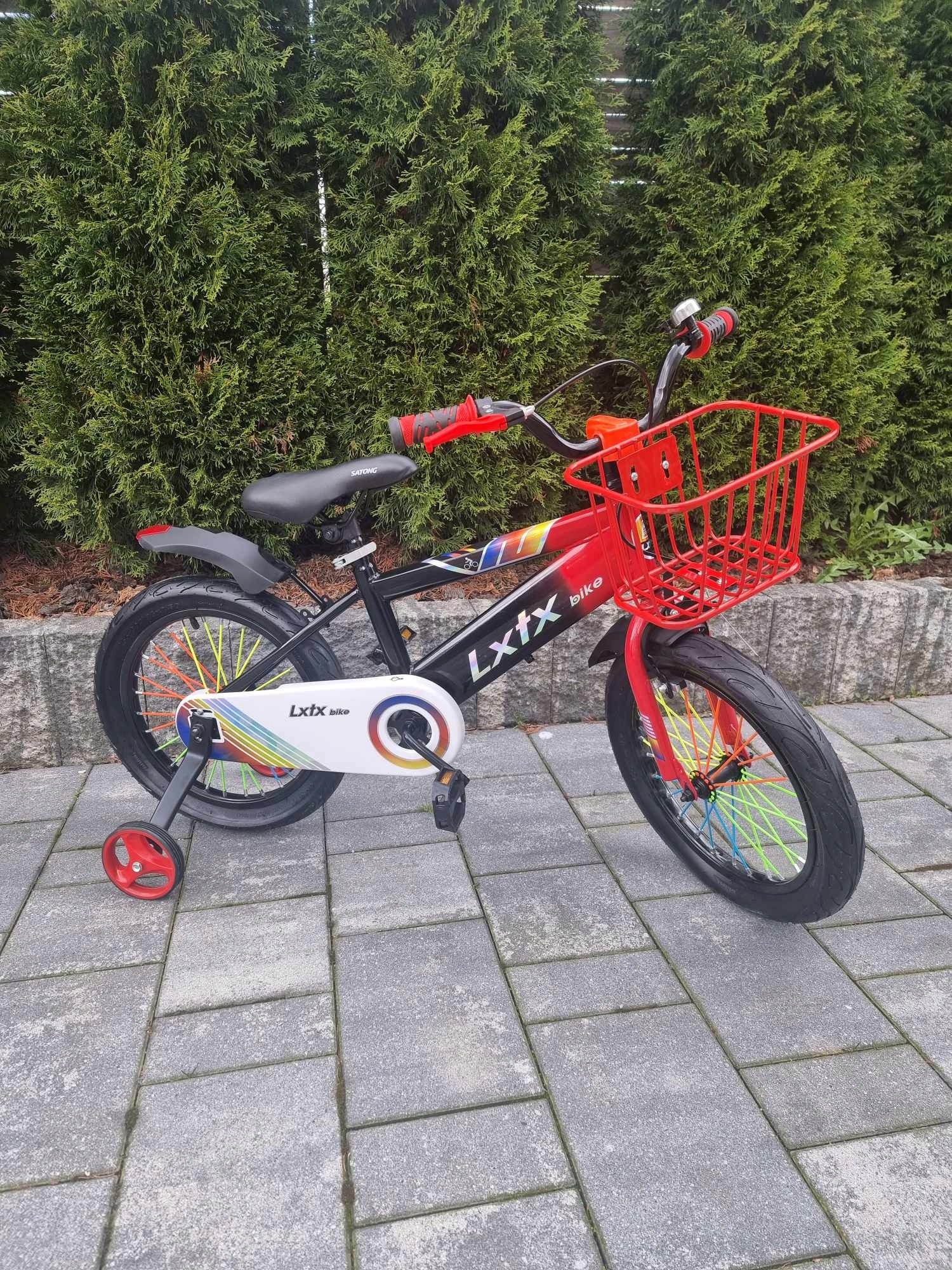 Rower dziecięcy Rowerek dla chłopca koło 16 " czarny czerwony