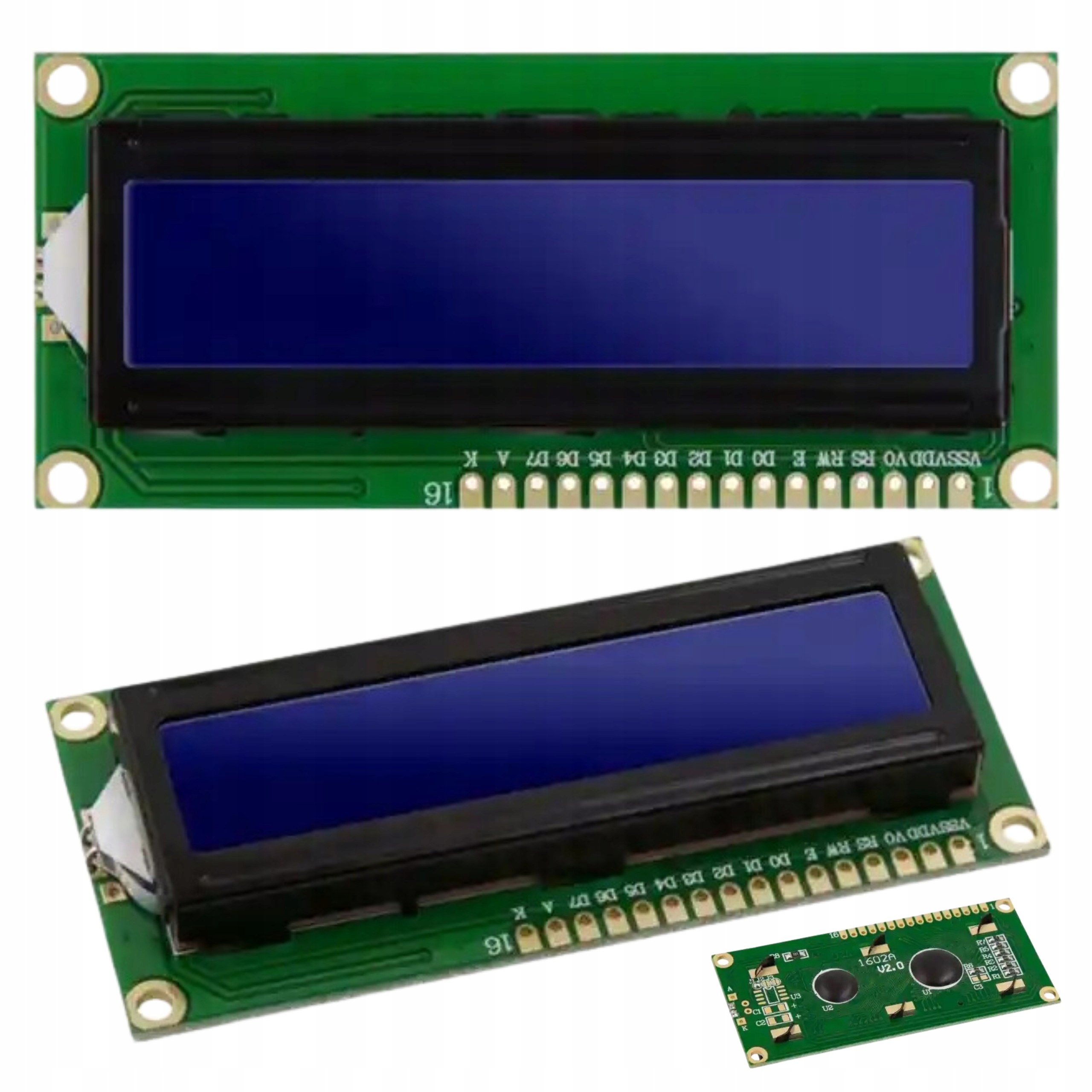 WYŚWIETLACZ MONITOR LCD 2x16 HD44780 1602 NIEBIESKI ZGODNY Z ARDUINO 5V DC