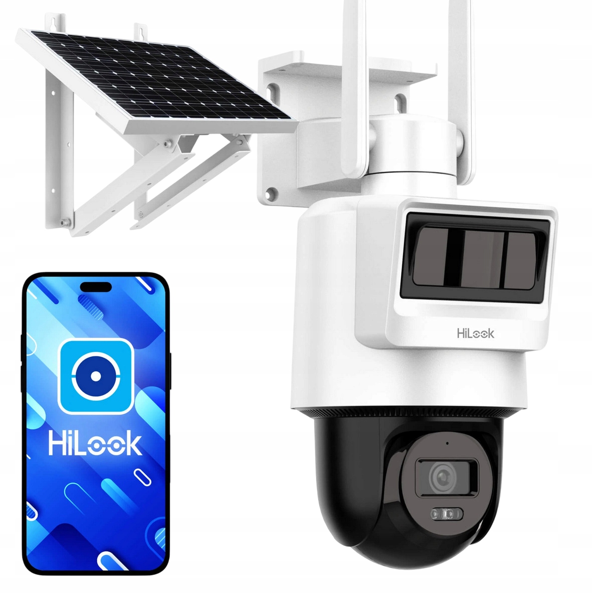 Kamera obrotowa z panelem solarnym Ip 4Mpx zewnętrzna HiLook 4G Lte Audio