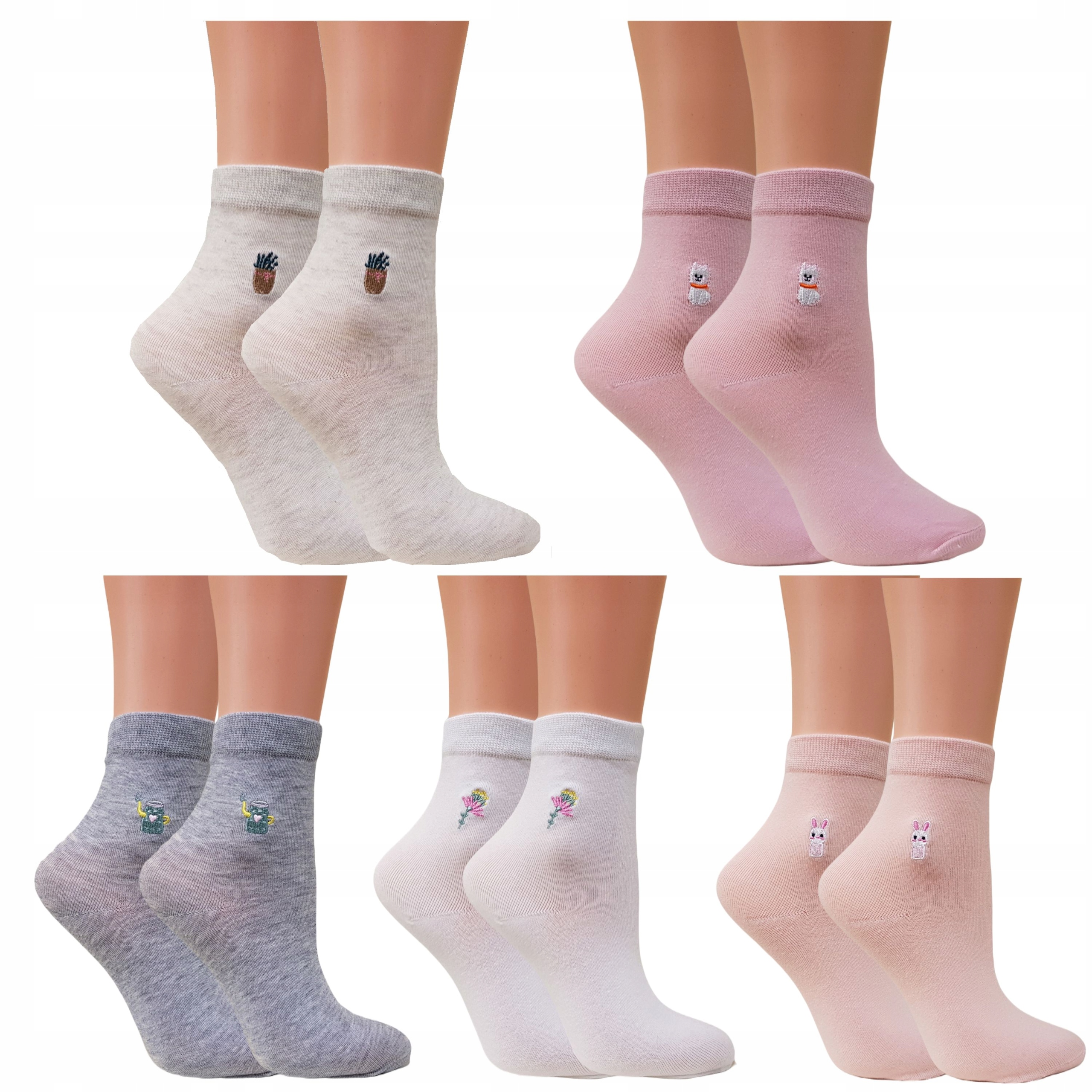 

5x Damskie Skarpety Bawełniane