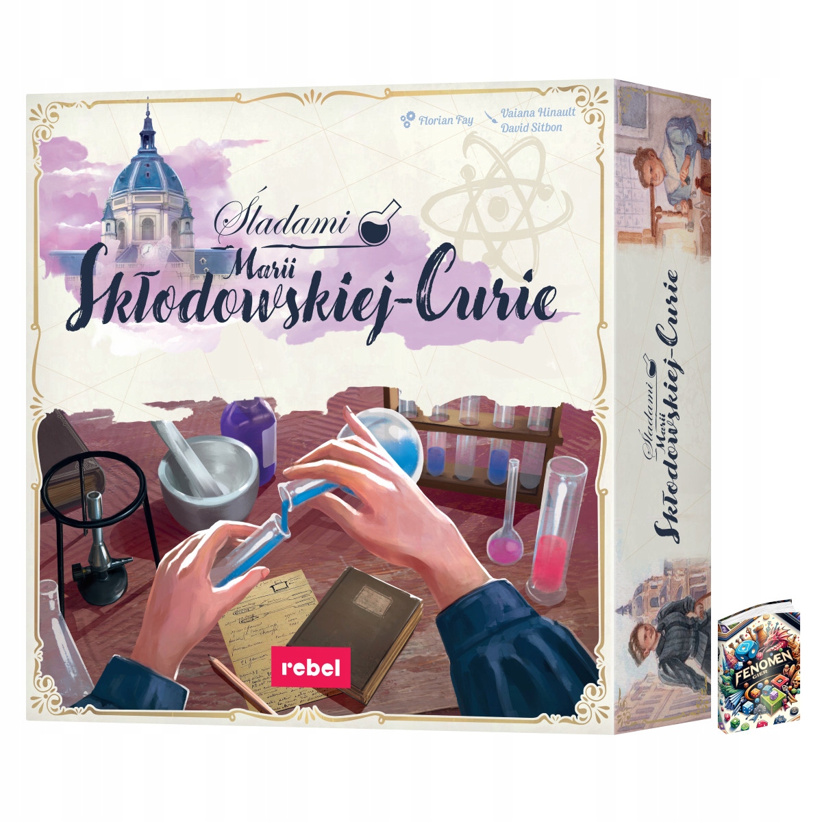 Śladami Marii Skłodowskiej-Curie strategiczna gra książka, 2-4 osoby, 10+