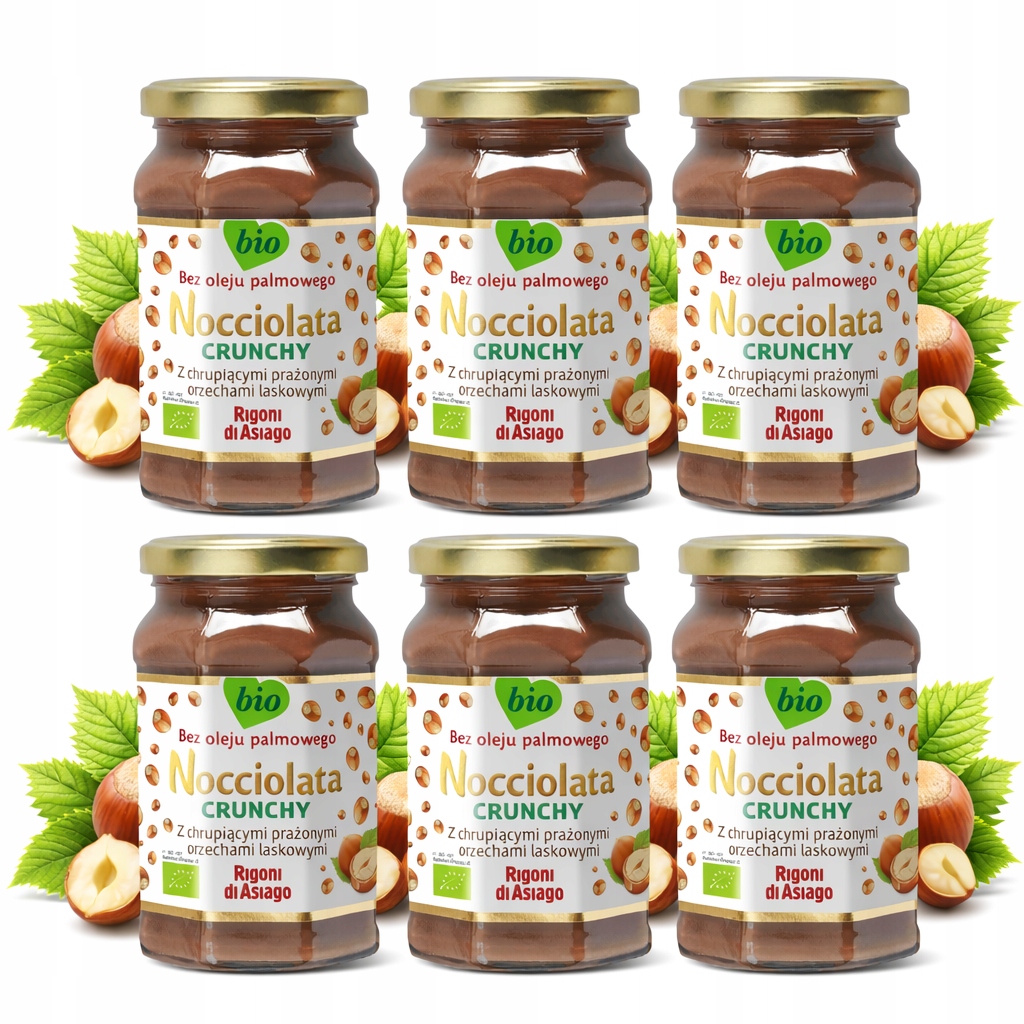 Italský Ořechový krém na mazání Crunchy Ekologický Nocciolata 6x 250 g