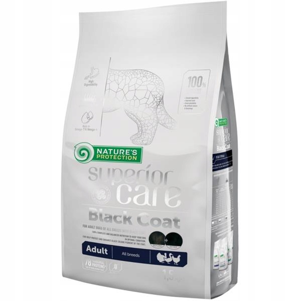 Levně Nature's Protection Superior Care Dog Dry Black Coat Adult Poultry 1,5 kg