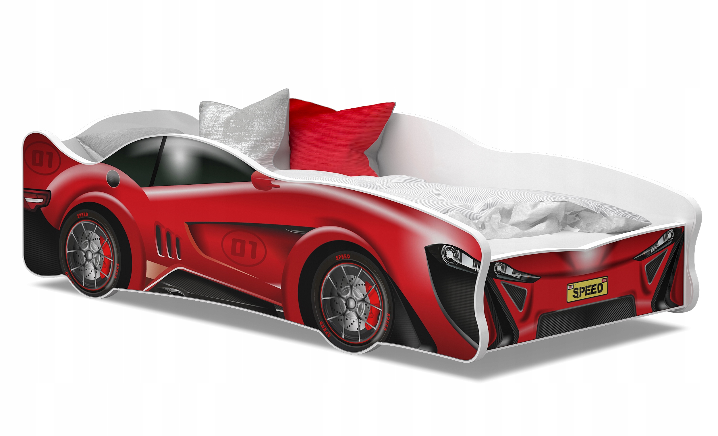 Łóżko samochód 160x80 auto materac Cars Thunder