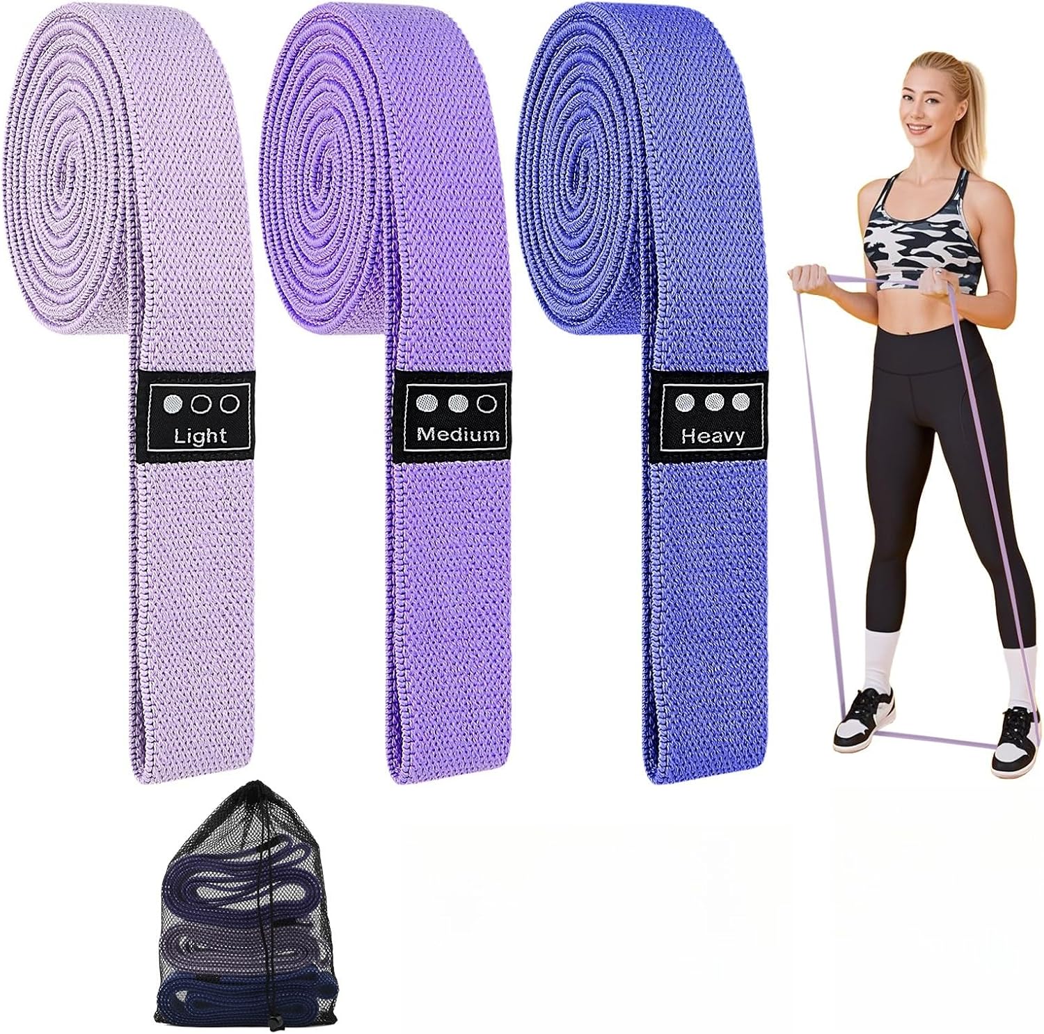 Taśmy Oporowe Do Ćwiczeń 3 Sztuki Długie 15–35 Kg Zestaw Fitness