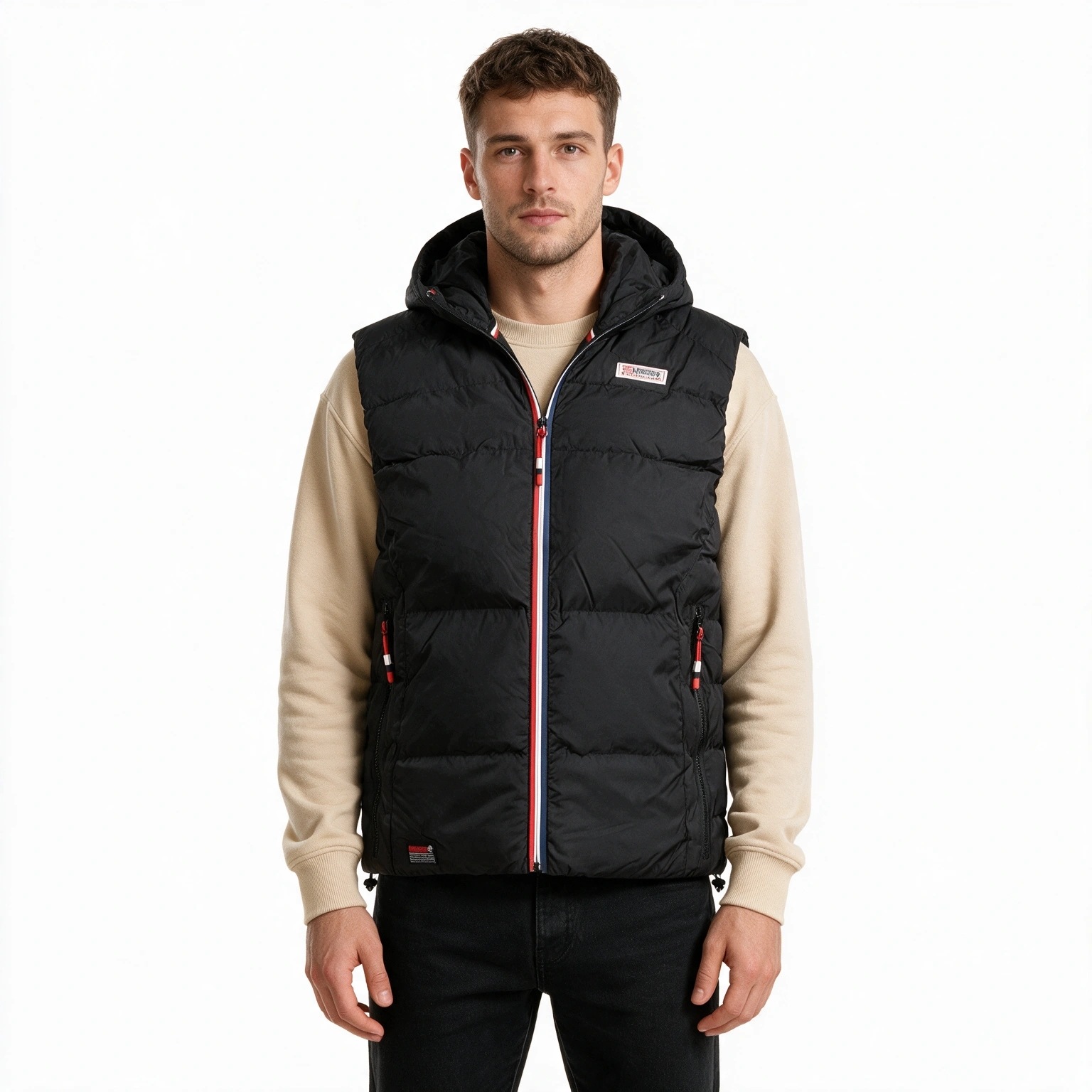 Pánská vesta Geo Norway Vito Black bunda bez rukávů, pohodlná, teplá outdoorová