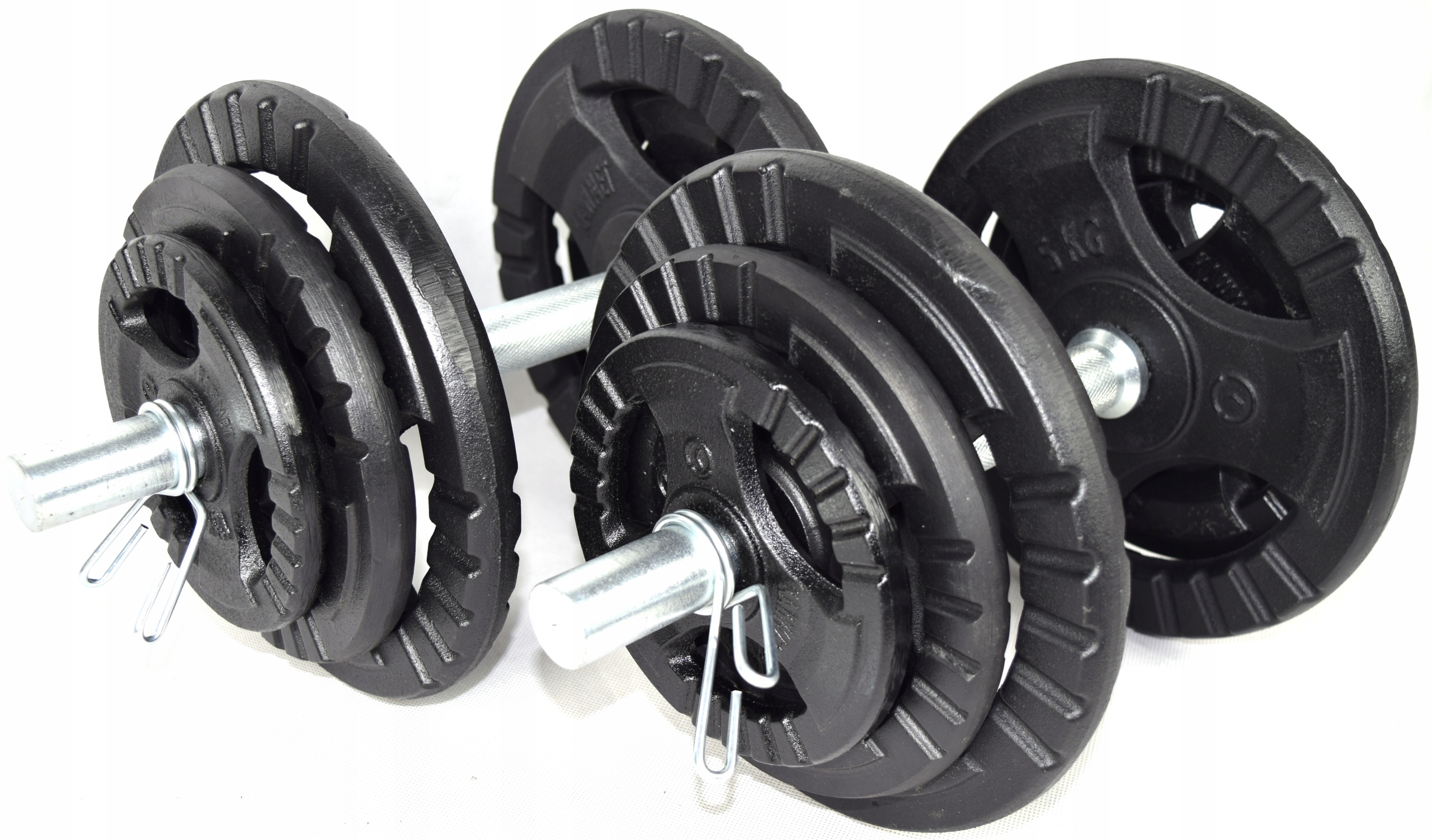 

Hantle Żeliwne 2x20KG gryfy obciążenia Kawmet 40kg