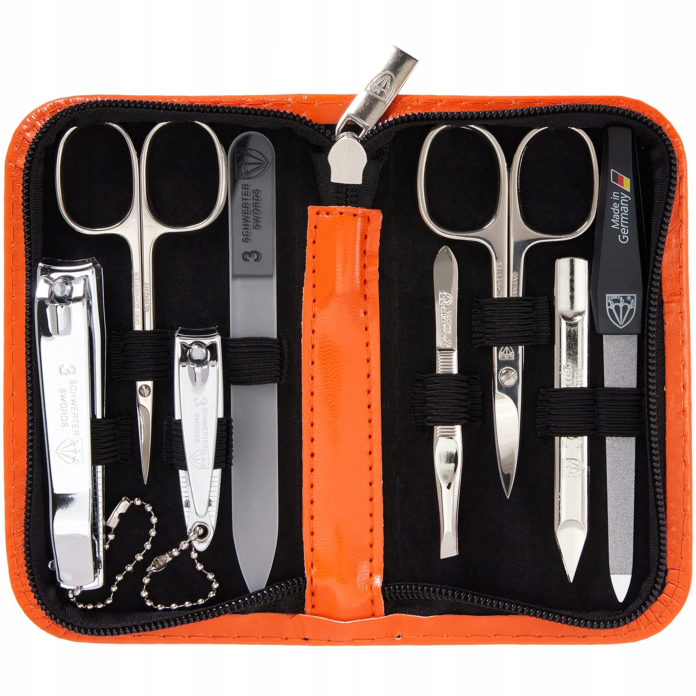 Sada pro péči o nehty 8 kusů Oranžová Pouzdro