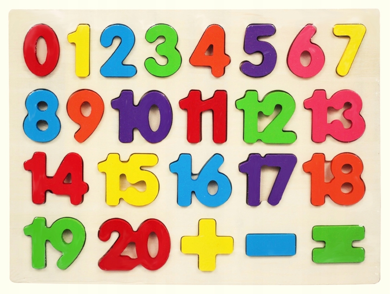 

Puzzle Cyferkii Drewniane Układanka Nauka Cyferek
